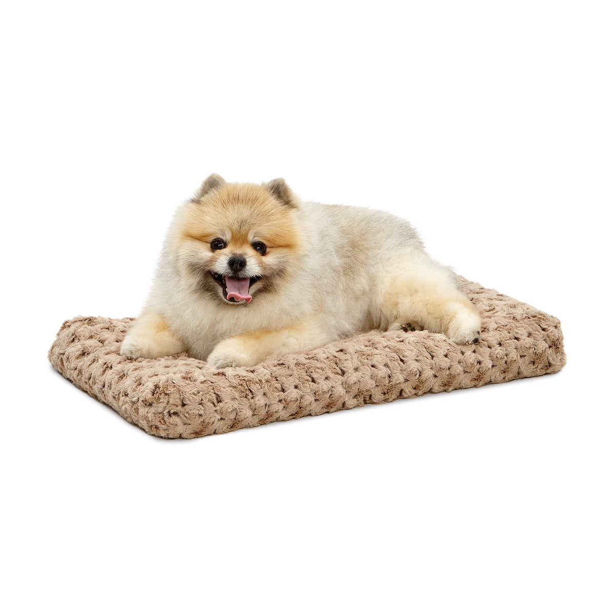 MidWest Homes for Pets Small QuietTime Deluxe Gray Ombré Swirl Plush Pet Bed, Machine Washable, Non-Skid Bottom, Soft Crate Mat for 24-inch Crates