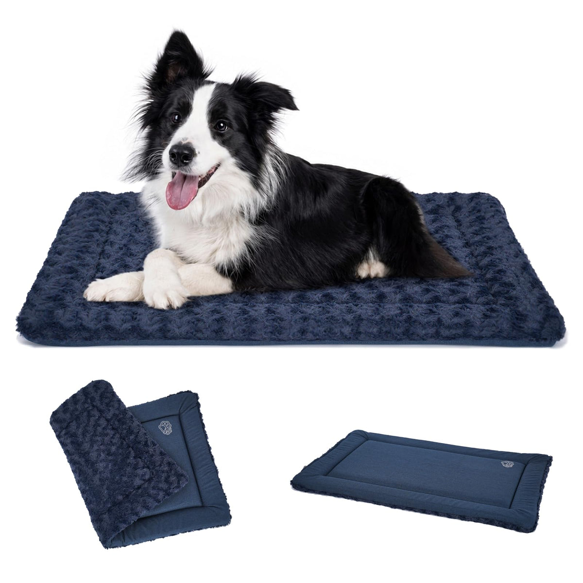 EMPSIGN Dog Crate Pad - Reversible Kennel Mat (Cool & Warm), Machine Washable, Cozy Star Pattern Sleeping Pad for Small Medium Large Dogs, All-Season Pet Bed, Suitable for 30"x20" Dog Crate, Grey