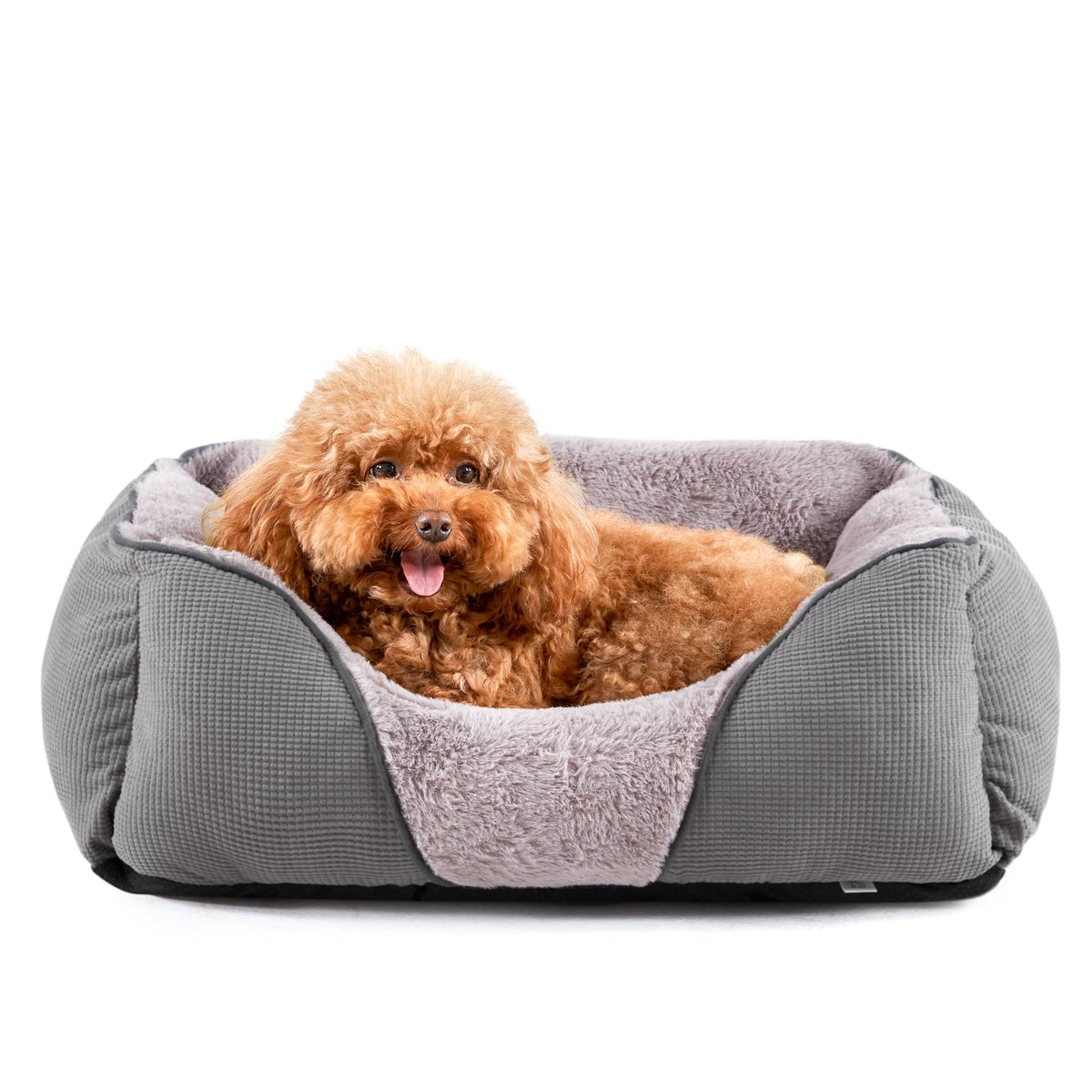MIXJOY Dog Bed for Large Medium Small Dogs, Rectangle Washable Sleeping Puppy Bed, Soft Calming Cat Beds for Indoor Cats, Orthopedic Pet Sofa Bed, Anti-Slip Bottom with Multiple Size (20'', Grey)