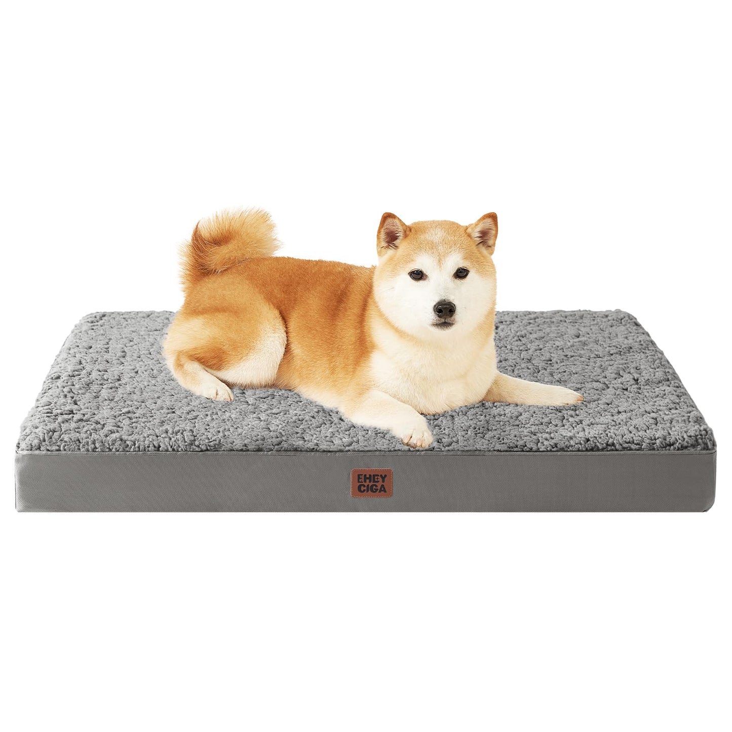 EHEYCIGA Orthopedic XL Dog Beds for Extra Large Dogs with Removable Washable Cover for Crate, Grey, 41x27