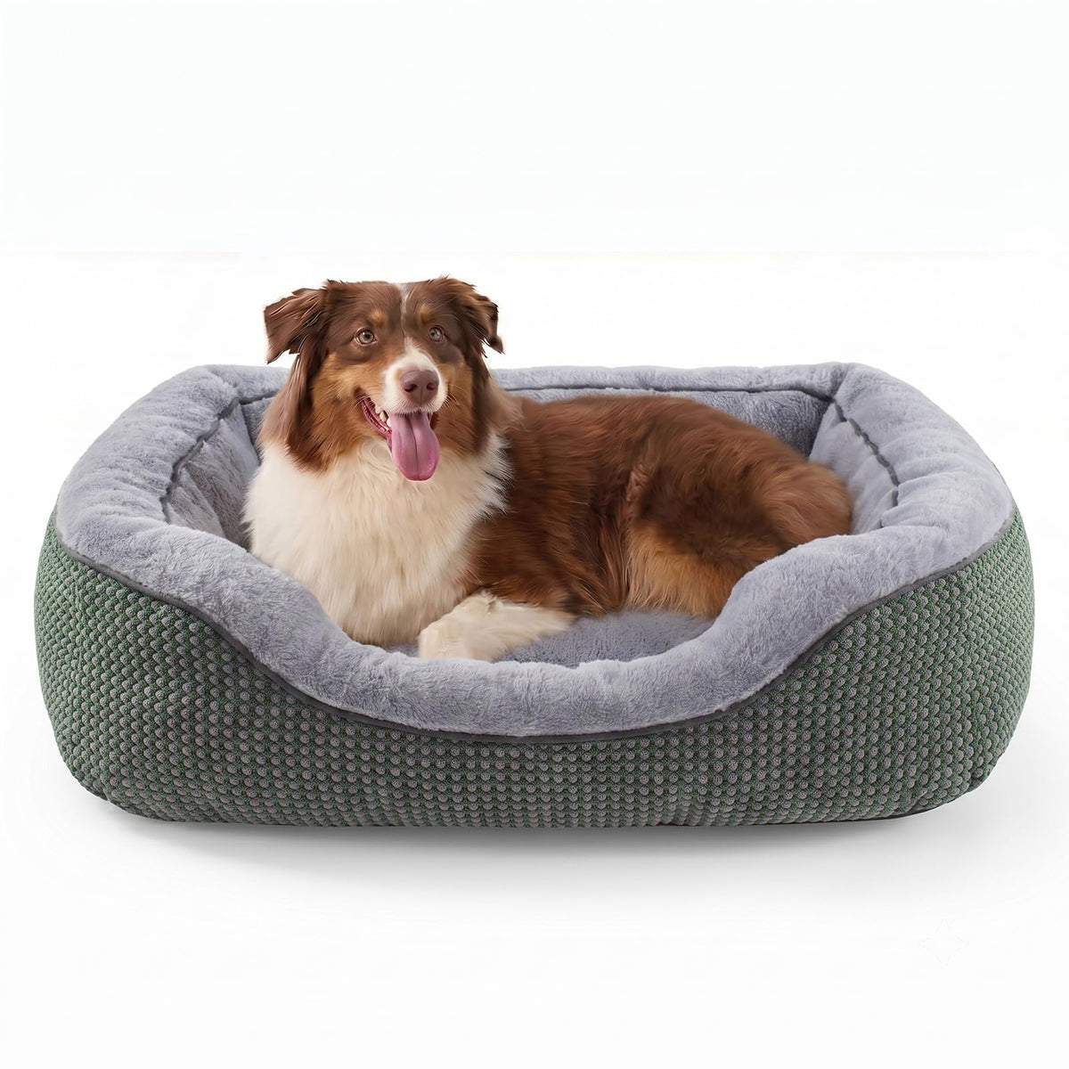 INVENHO Medium Dog Beds for Medium Dogs Washable, Rectangle Dog Bed Medium Size Dog, Orthopedic Dog Bed, Warming Soft Calming Sleeping Puppy Bed Durable Pet Bed with Anti-Slip Bottom M(30"x24"x9")