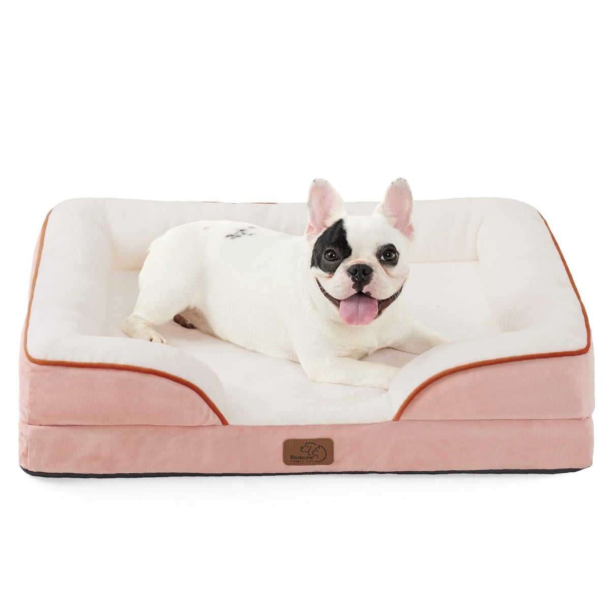 Bedsure Orthopedic Dog Bed Medium Size Dogs - Washable Small Medium Dog Cat Bed Waterproof, Comfort Cats Couch Sofa with Washable Removable Cover, Pets Bed with Nonskid Bottom, Grey, 28"