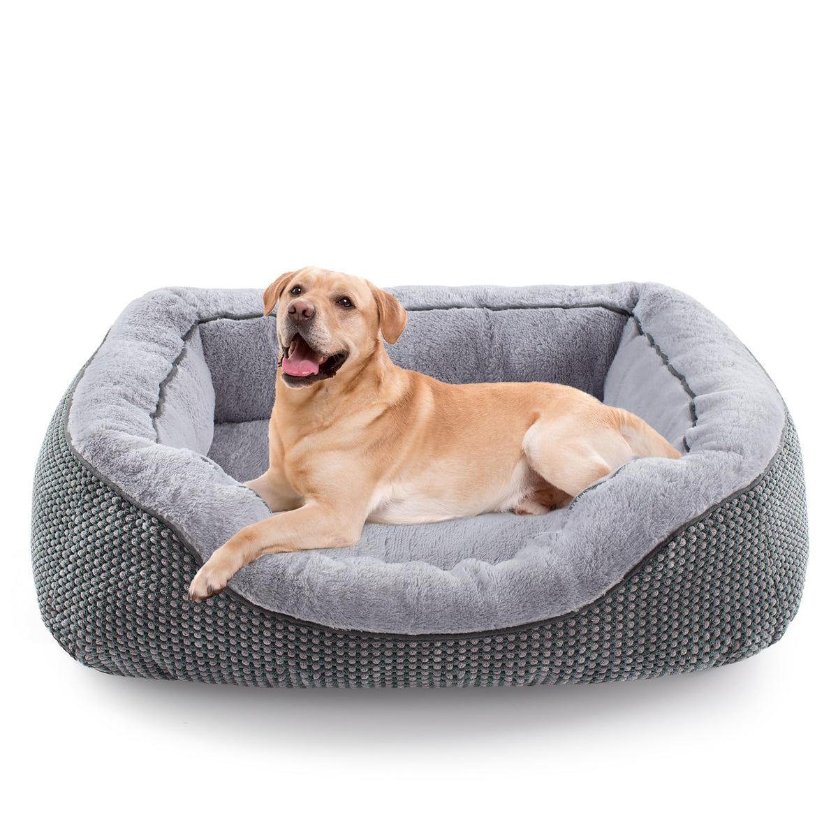 INVENHO Medium Dog Beds for Medium Dogs Washable, Rectangle Dog Bed Medium Size Dog, Orthopedic Dog Bed, Warming Soft Calming Sleeping Puppy Bed Durable Pet Bed with Anti-Slip Bottom M(30"x24"x9")