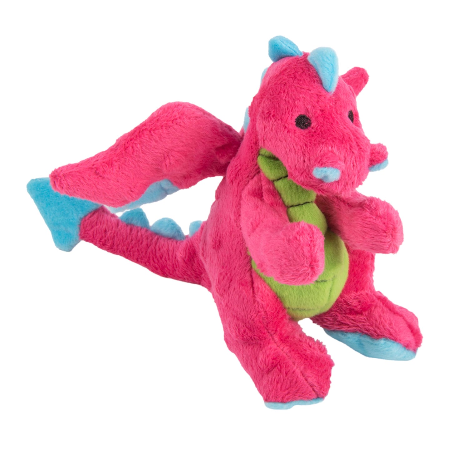 goDog Bubble Plush Dragons Squeaky Dog Toy, Chew Guard Technology - Coral, Large