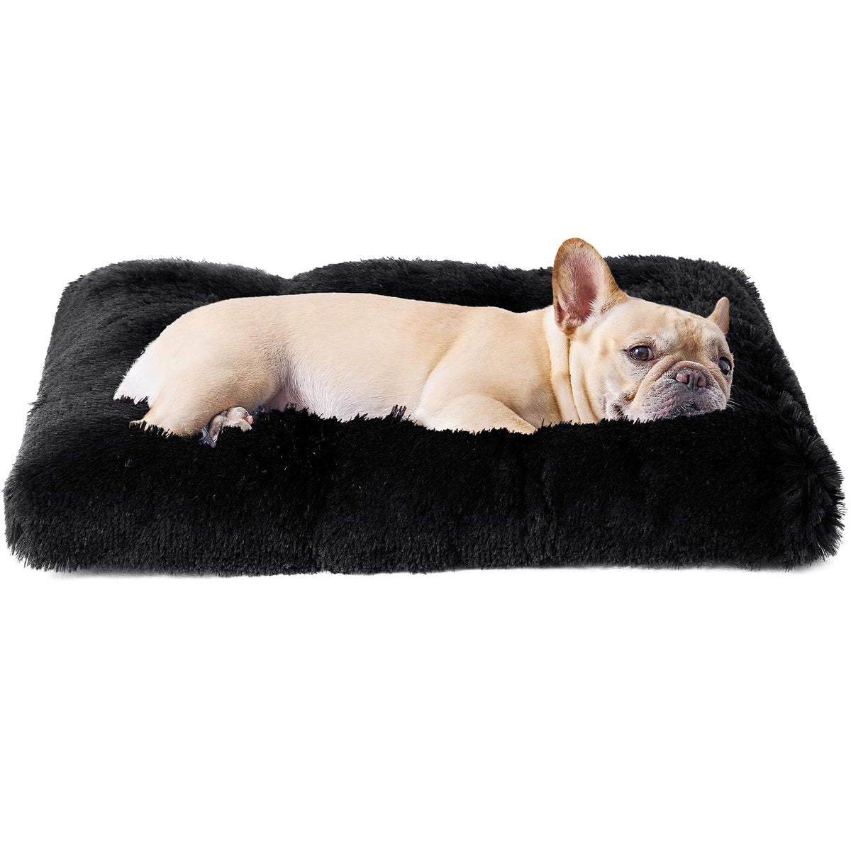 EHEYCIGA Fluffy Dog Crate Bed for Extra Large Dogs, Plush Faux Fur Pad, Calming Anti Anxiety XL Bed for Crate, Washable Soft Warm Dog Mat with Non-Slip Bottom, Grey