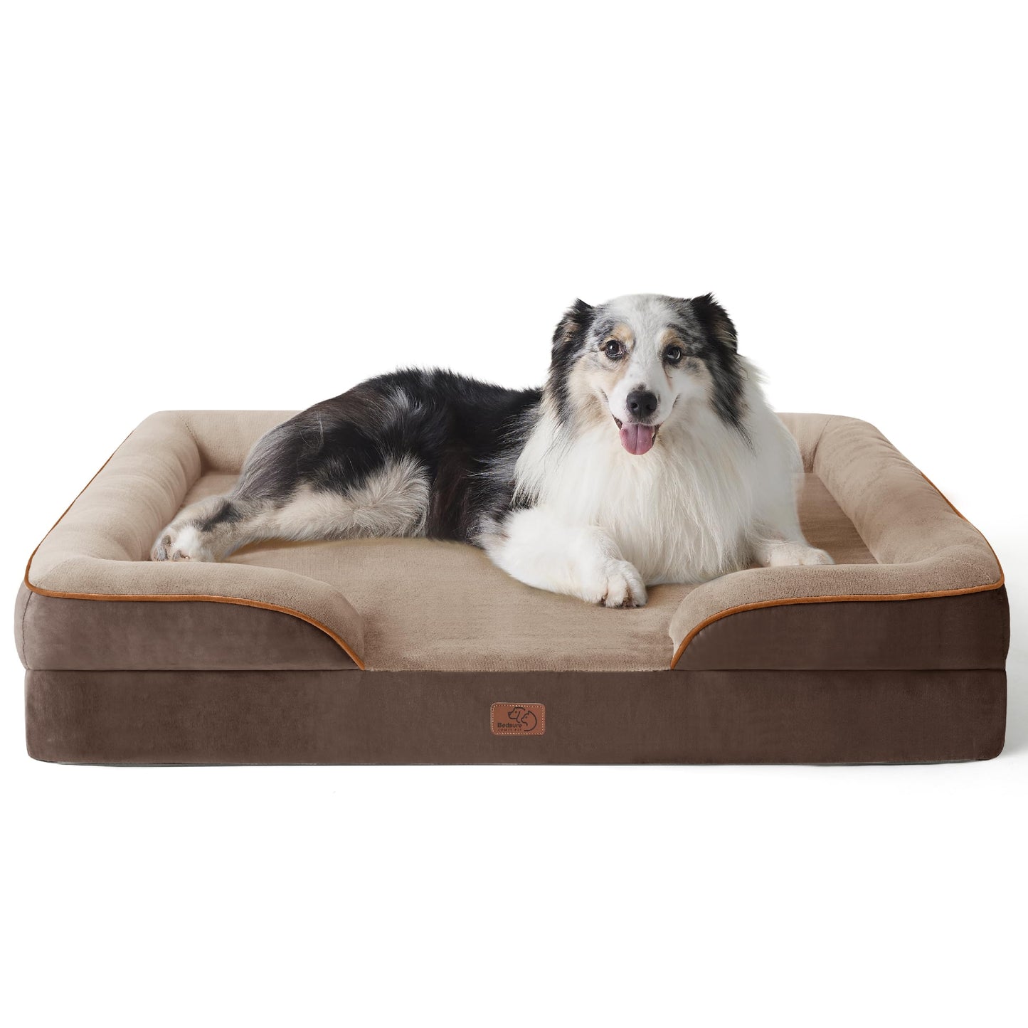 Bedsure Orthopedic Dog Beds Large Sized Dog - Washable Large Dog Cat Bed Waterproof, Comfort Dogs Couch Sofa with Washable Removable Cover, Pet Bed with Nonskid Bottom, Grey, 35"