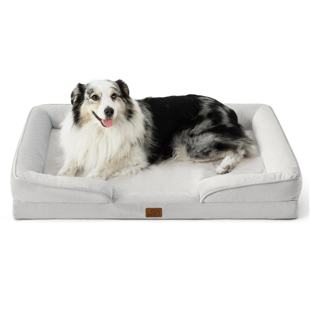 Bedsure Orthopedic Dog Bed Medium Size Dogs - Washable Small Medium Dog Cat Bed Waterproof, Comfort Cats Couch Sofa with Washable Removable Cover, Pets Bed with Nonskid Bottom, Grey, 28"
