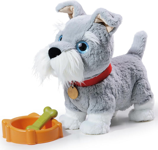 TUMAMA Electronic Interactive Plush Dog Toy, Voice-Activated Control Stuffed Animal Pet Toys, Walking, Singing, Barking, Tail Wagging, Realistic Robot Puppy Toy for Boys and Girls