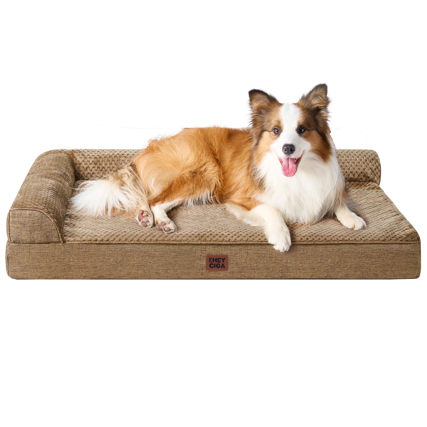 EHEYCIGA Orthopedic Dog Bed Medium Size Dogs, Memory Foam Dog Bed with Washable Removable Cover, Waterproof Pet Sofa Couch for Crate with Nonskid Bottom, 30x20x6, Grey