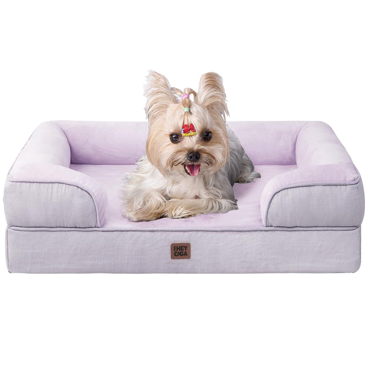 EHEYCIGA Orthopedic Dog Beds for Extra Large Dogs 44x32Inch, Waterproof Memory Foam XL Pet Bed with Sides, Non-Slip and Egg-Crate Foam Big Dog Couch Bed with Washable Removable Cover, Grey