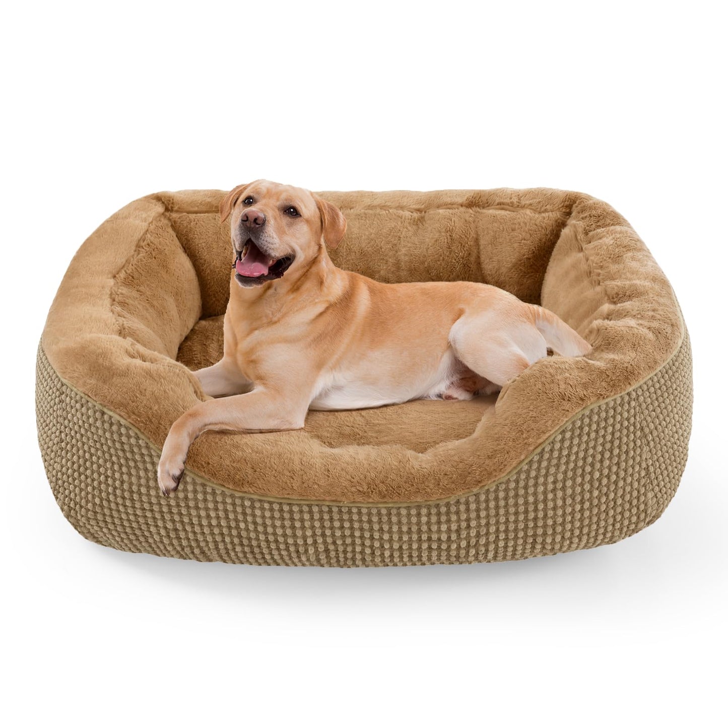 INVENHO Medium Dog Beds for Medium Dogs Washable, Rectangle Dog Bed Medium Size Dog, Orthopedic Dog Bed, Warming Soft Calming Sleeping Puppy Bed Durable Pet Bed with Anti-Slip Bottom M(30"x24"x9")