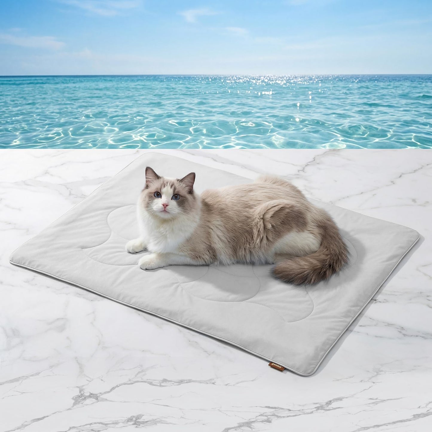 ZOMISIA Premium Cooling Blanket for Large Dogs - Q-MAX>0.5 Breathable Washable Dog Cooling Mat, Travel Soft Pet Summer Essentials, Grey, 40"x50"