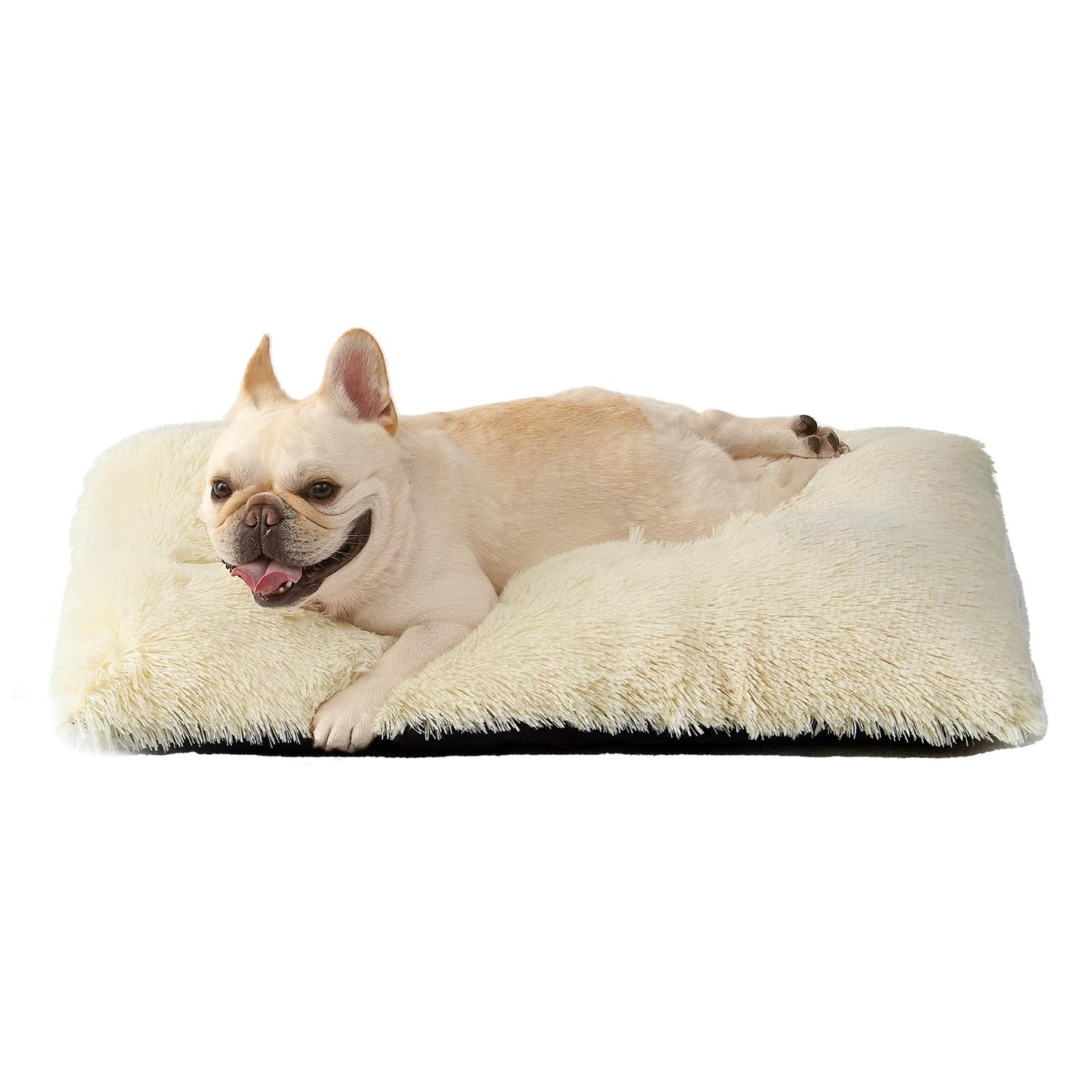 EHEYCIGA Fluffy Dog Crate Bed for Extra Large Dogs, Plush Faux Fur Pad, Calming Anti Anxiety XL Bed for Crate, Washable Soft Warm Dog Mat with Non-Slip Bottom, Grey