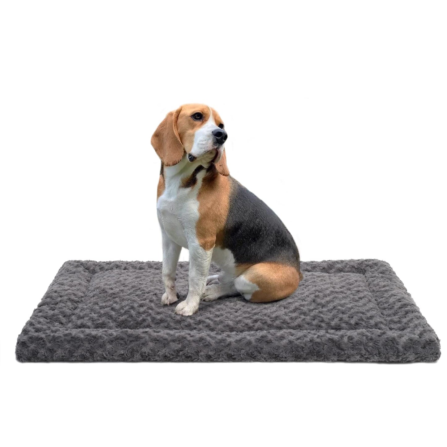 Washable Dog Bed Mat Ultra Soft Dog Crate Pad Comfy Fluffy Pet Kennel Beds Sleeping Mattress for Large Jumbo Medium Small Dogs Grey