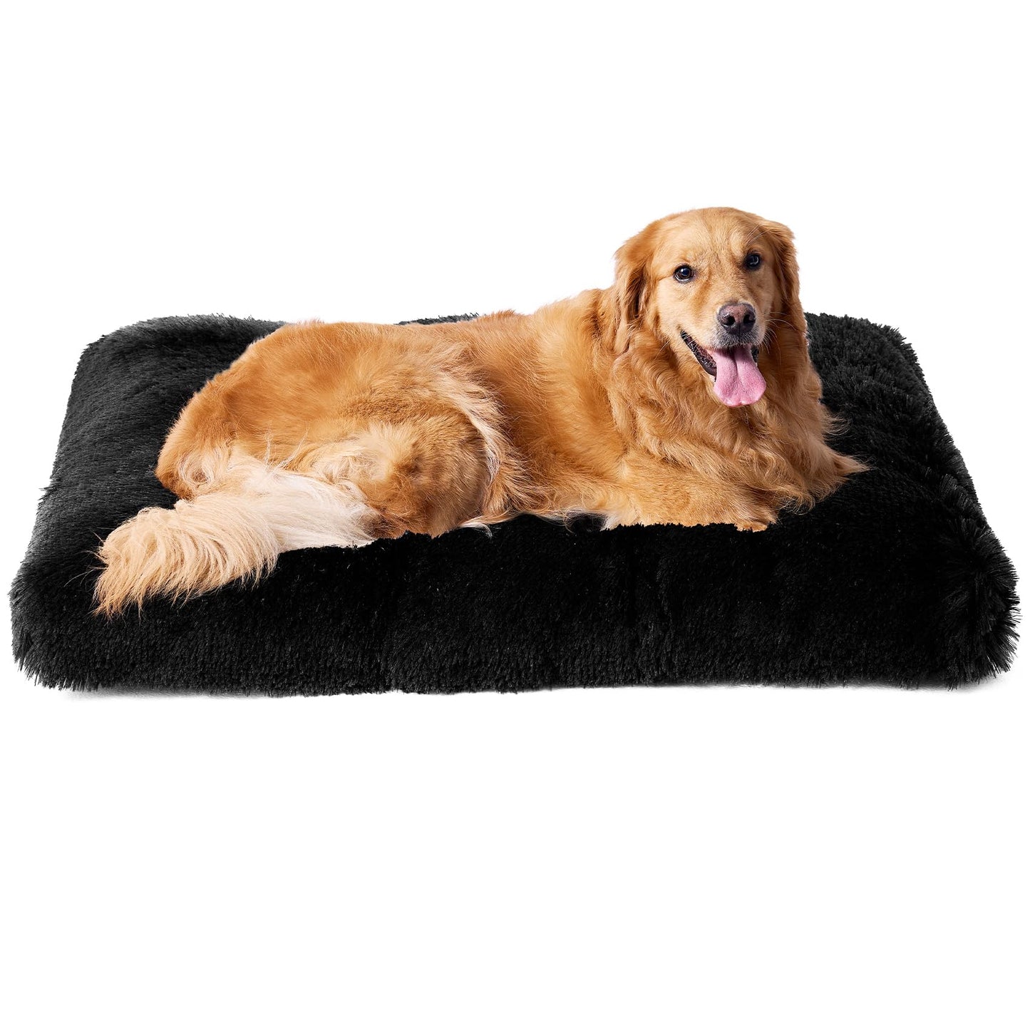 EHEYCIGA Fluffy Dog Crate Bed for Extra Large Dogs, Plush Faux Fur Pad, Calming Anti Anxiety XL Bed for Crate, Washable Soft Warm Dog Mat with Non-Slip Bottom, Grey