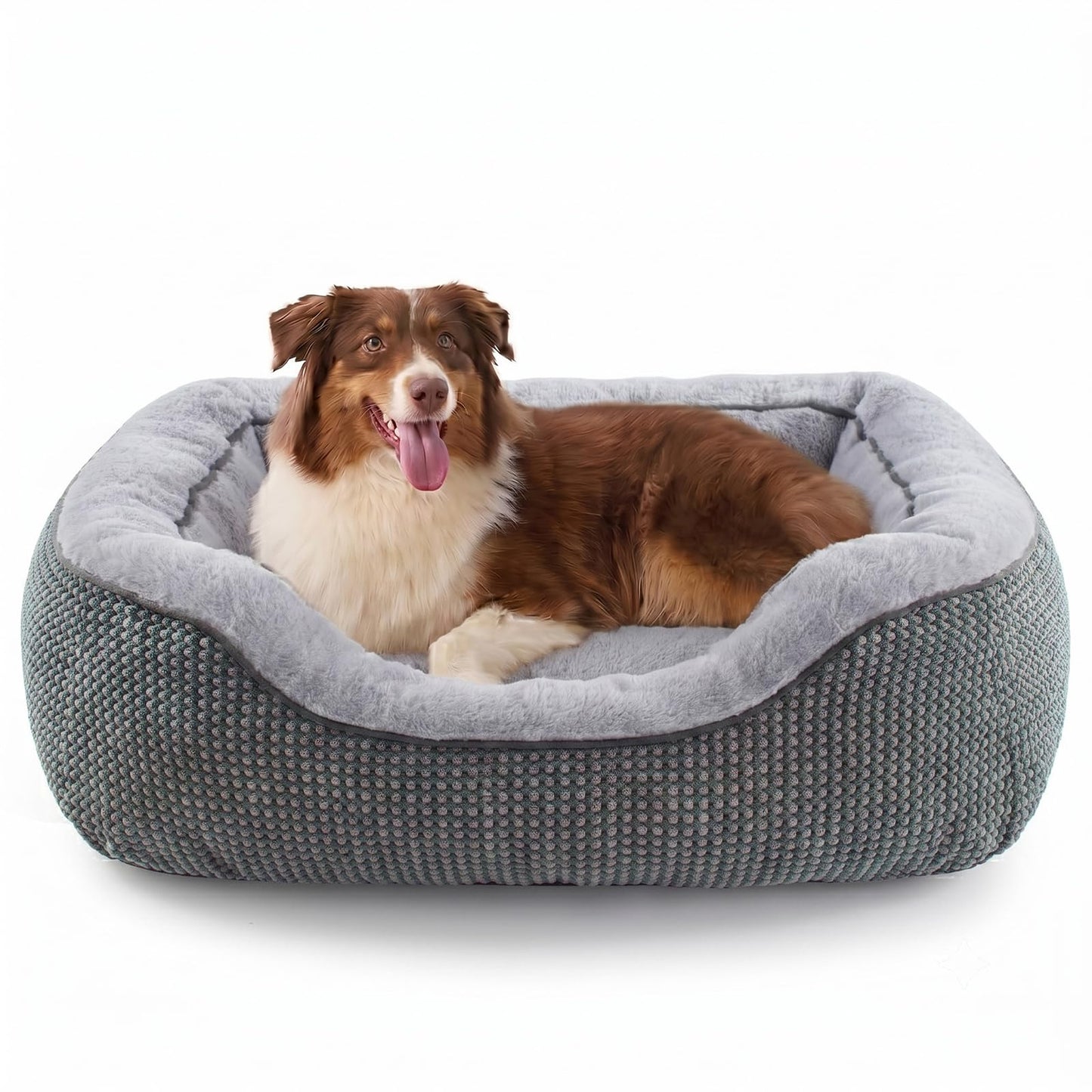INVENHO Medium Dog Beds for Medium Dogs Washable, Rectangle Dog Bed Medium Size Dog, Orthopedic Dog Bed, Warming Soft Calming Sleeping Puppy Bed Durable Pet Bed with Anti-Slip Bottom M(30"x24"x9")