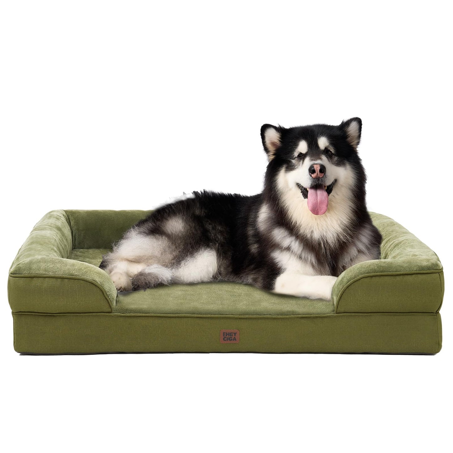 EHEYCIGA Orthopedic Dog Beds for Extra Large Dogs 44x32Inch, Waterproof Memory Foam XL Pet Bed with Sides, Non-Slip and Egg-Crate Foam Big Dog Couch Bed with Washable Removable Cover, Grey