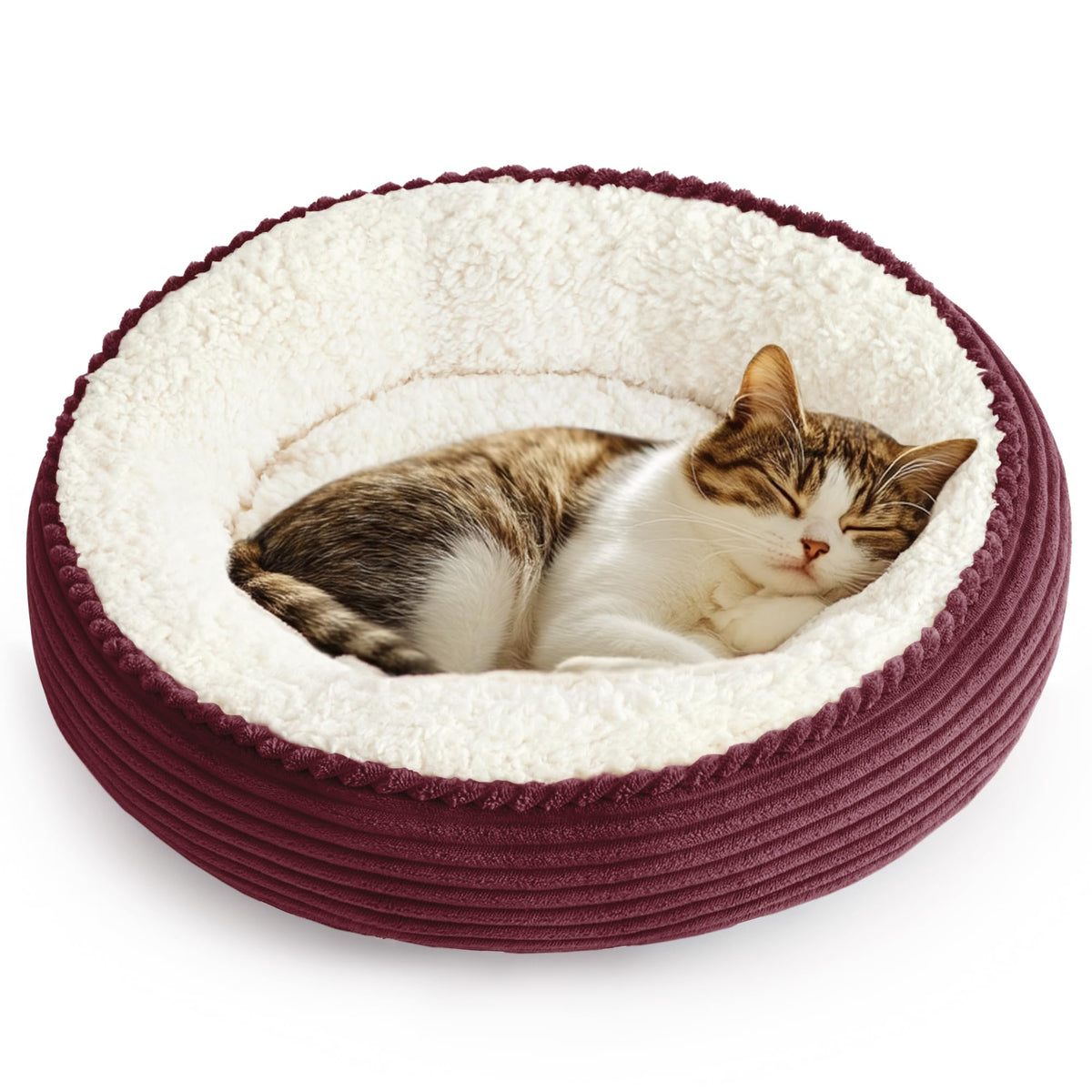 Love's cabin Round Donut Cat and Dog Cushion Bed, 20in Bed for Cats or Small Dogs, Anti-Slip & Water-Resistant Bottom, Super Soft Durable Fabric Pet Beds, Washable Luxury Cat & Dog Bed Gray