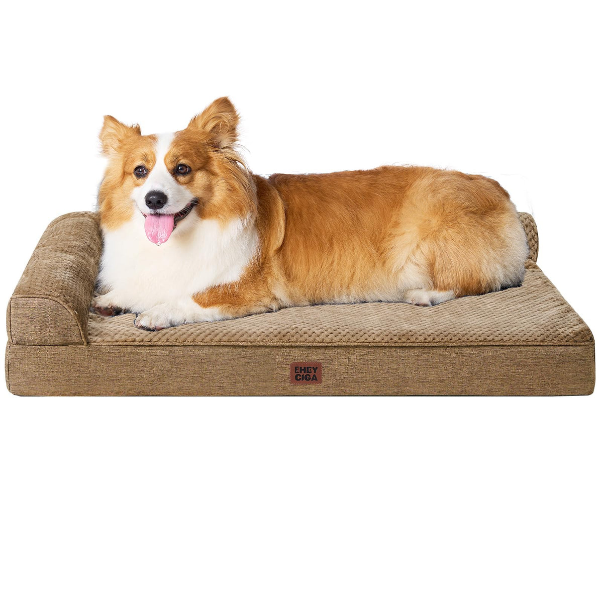 EHEYCIGA Orthopedic Dog Bed Medium Size Dogs, Memory Foam Dog Bed with Washable Removable Cover, Waterproof Pet Sofa Couch for Crate with Nonskid Bottom, 30x20x6, Grey