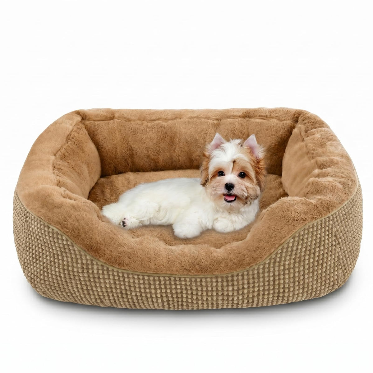INVENHO Medium Dog Beds for Medium Dogs Washable, Rectangle Dog Bed Medium Size Dog, Orthopedic Dog Bed, Warming Soft Calming Sleeping Puppy Bed Durable Pet Bed with Anti-Slip Bottom M(30"x24"x9")
