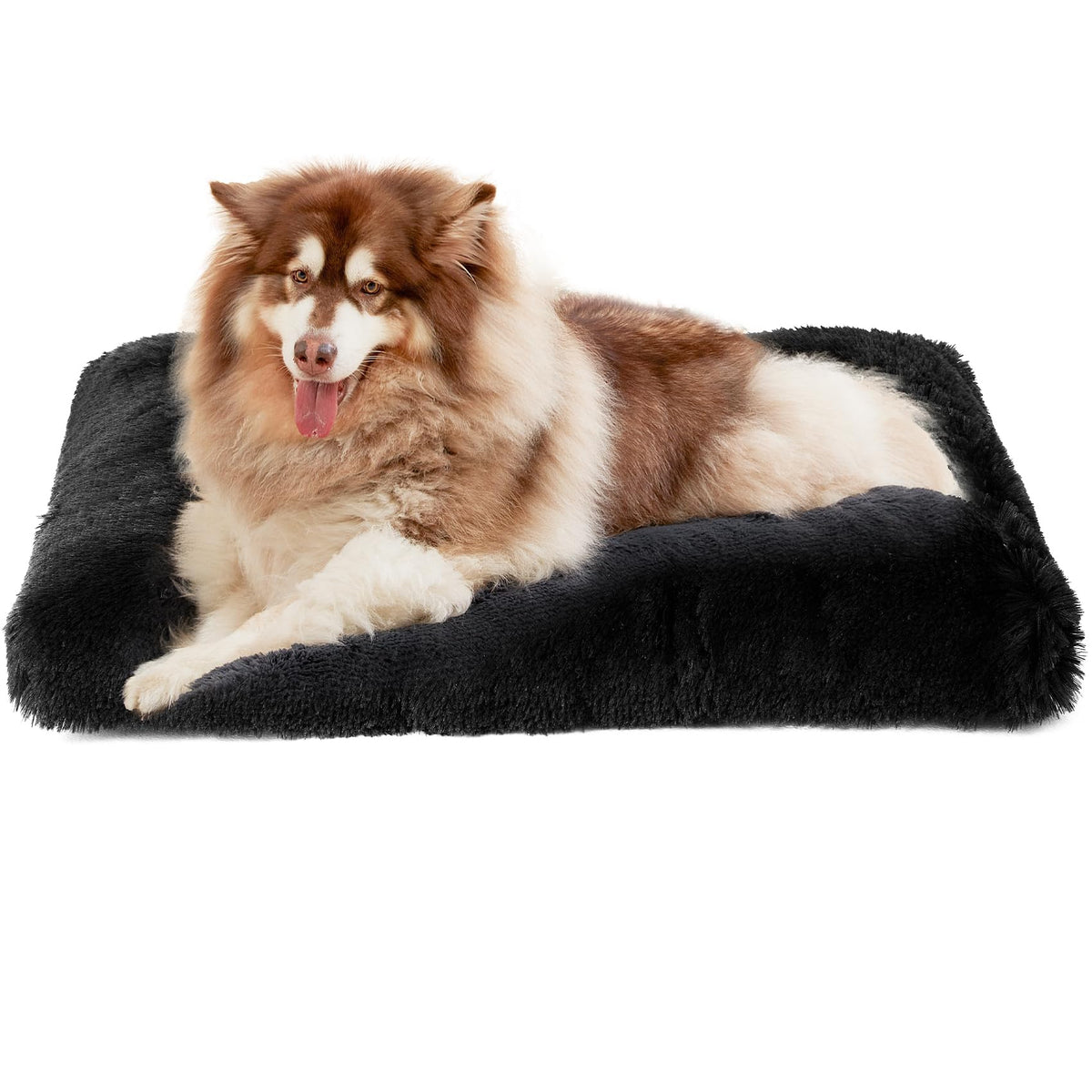 EHEYCIGA Fluffy Dog Crate Bed for Extra Large Dogs, Plush Faux Fur Pad, Calming Anti Anxiety XL Bed for Crate, Washable Soft Warm Dog Mat with Non-Slip Bottom, Grey