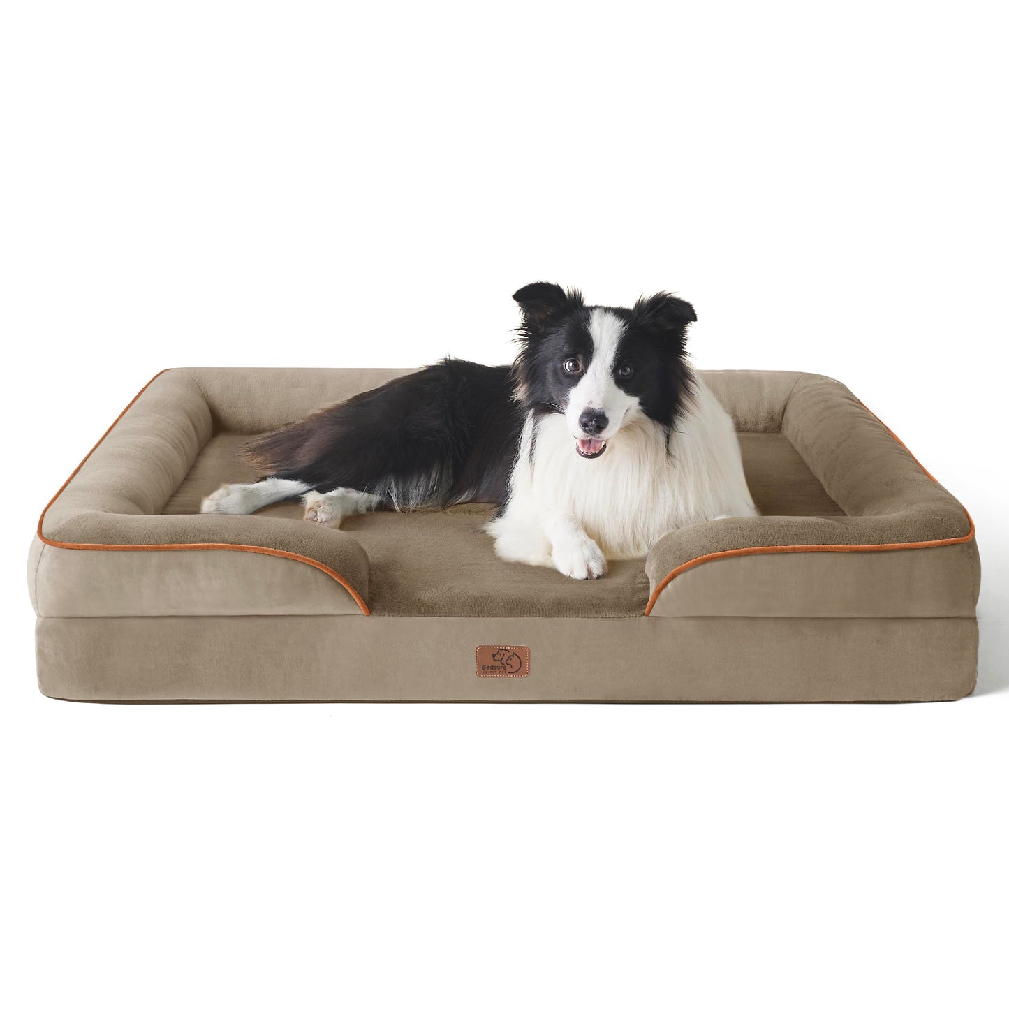 Bedsure Orthopedic Dog Bed Medium Size Dogs - Washable Small Medium Dog Cat Bed Waterproof, Comfort Cats Couch Sofa with Washable Removable Cover, Pets Bed with Nonskid Bottom, Grey, 28"