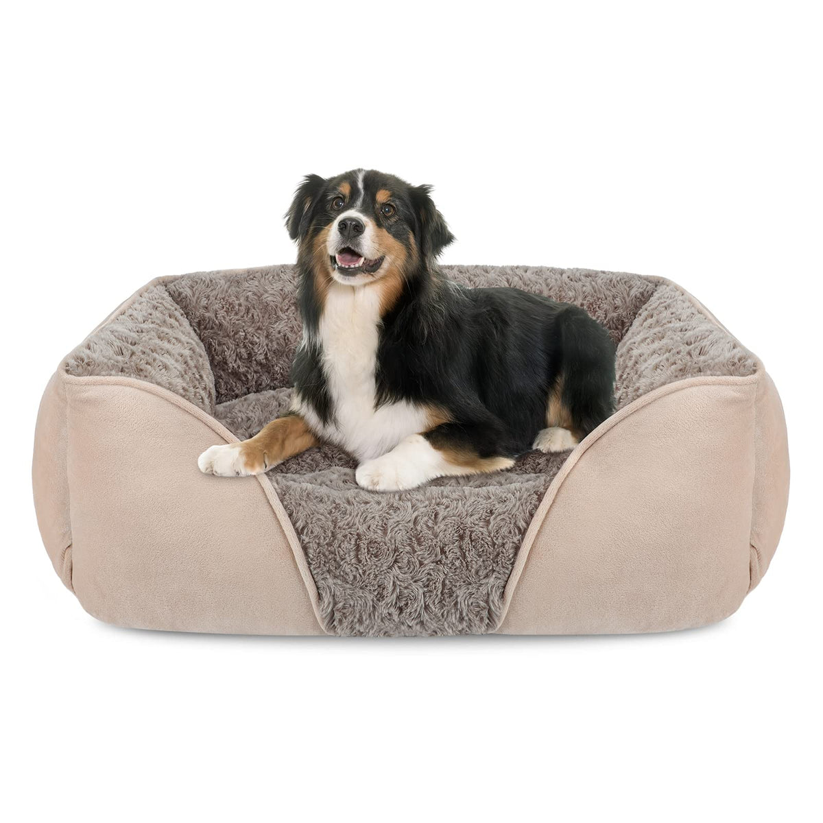 INVENHO Rectangle Washable Orthopedic Dog Bed for Small, Medium and Large Dogs, Soft Calming, Sleeping Puppy Bed Durable Pet Cuddler with Anti-Slip Bottom, S (20"x19"x6")