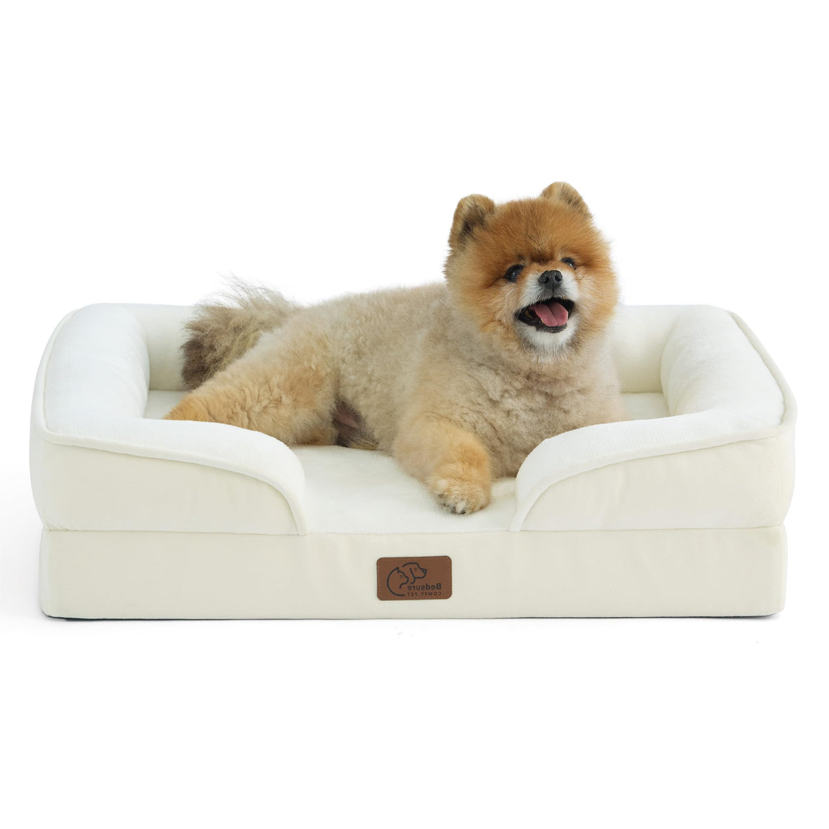 Bedsure Orthopedic Dog Bed Medium Size Dogs - Washable Small Medium Dog Cat Bed Waterproof, Comfort Cats Couch Sofa with Washable Removable Cover, Pets Bed with Nonskid Bottom, Grey, 28"