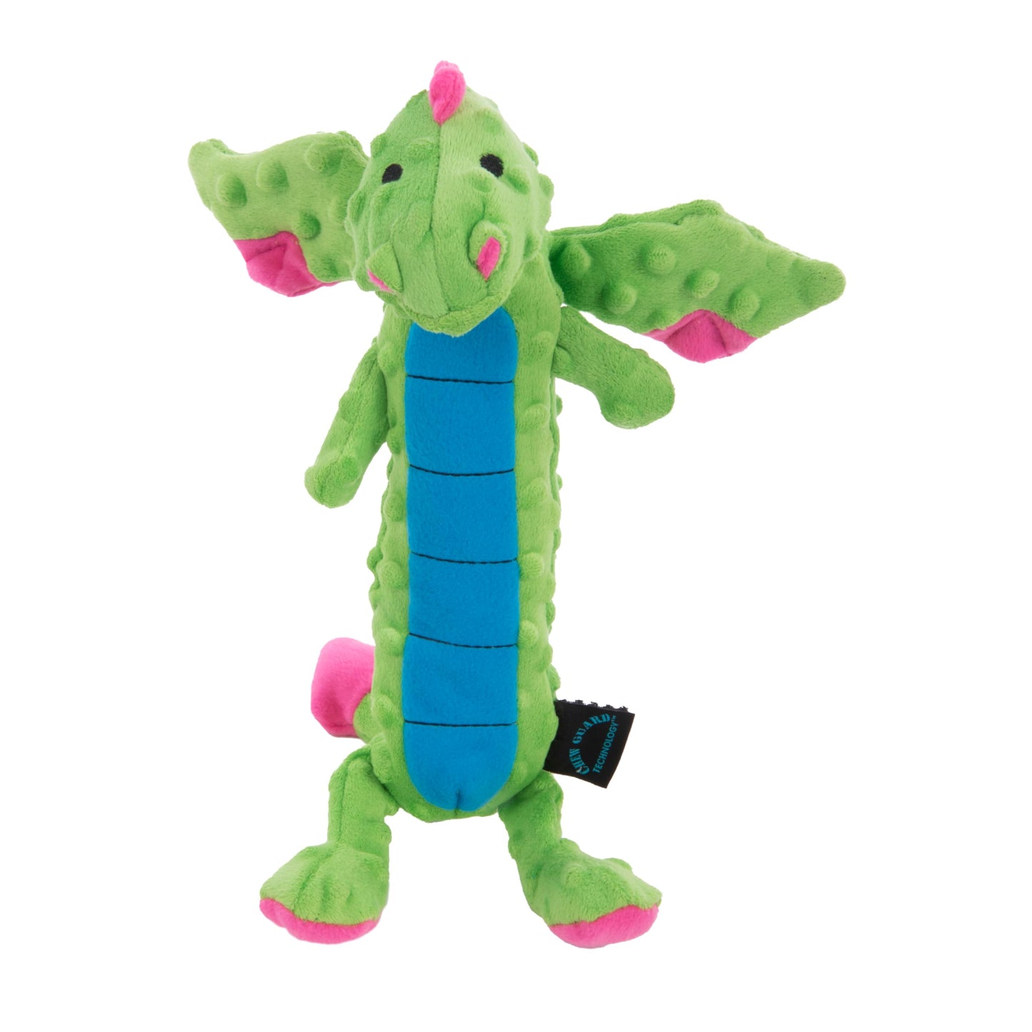 goDog Bubble Plush Dragons Squeaky Dog Toy, Chew Guard Technology - Coral, Large