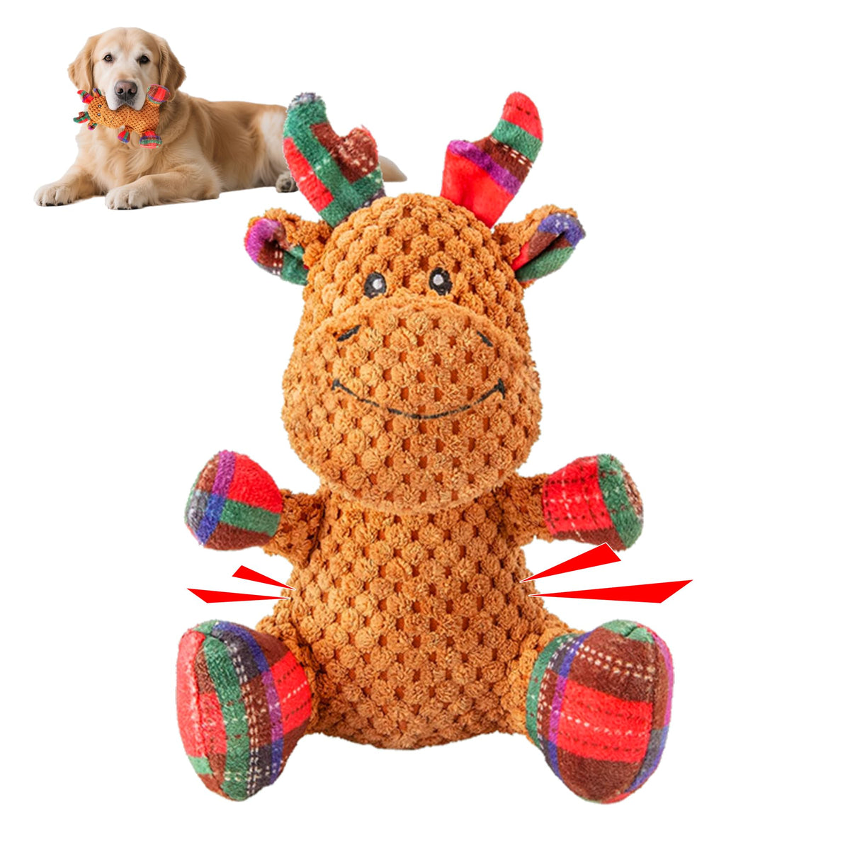 Squeaky Dog Toys, Stuffed Large Dog Toys to Keep Them Busy, Interactive Plush Chew Toys with Crinkle Paper, Tough Pet Animal Toys for Small Medium Large Dogs - Platypus