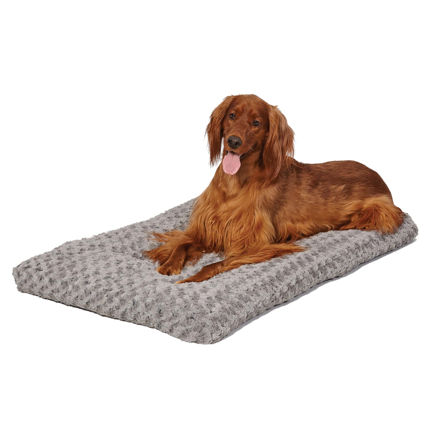 MidWest Homes for Pets Small QuietTime Deluxe Gray Ombré Swirl Plush Pet Bed, Machine Washable, Non-Skid Bottom, Soft Crate Mat for 24-inch Crates
