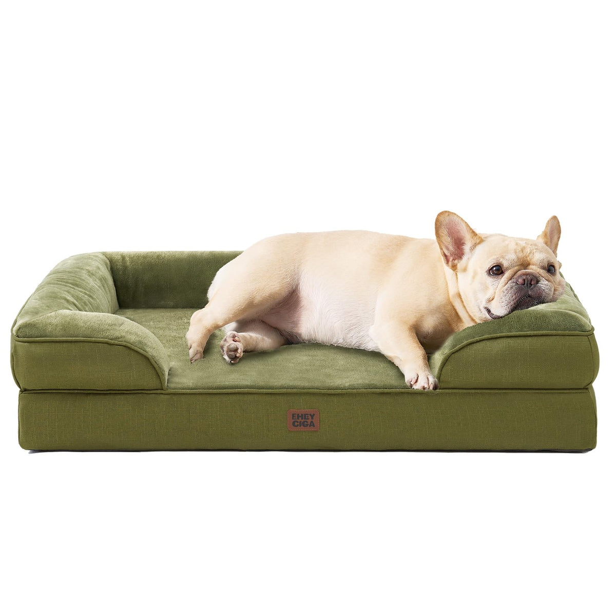 EHEYCIGA Orthopedic Dog Beds for Extra Large Dogs 44x32Inch, Waterproof Memory Foam XL Pet Bed with Sides, Non-Slip and Egg-Crate Foam Big Dog Couch Bed with Washable Removable Cover, Grey