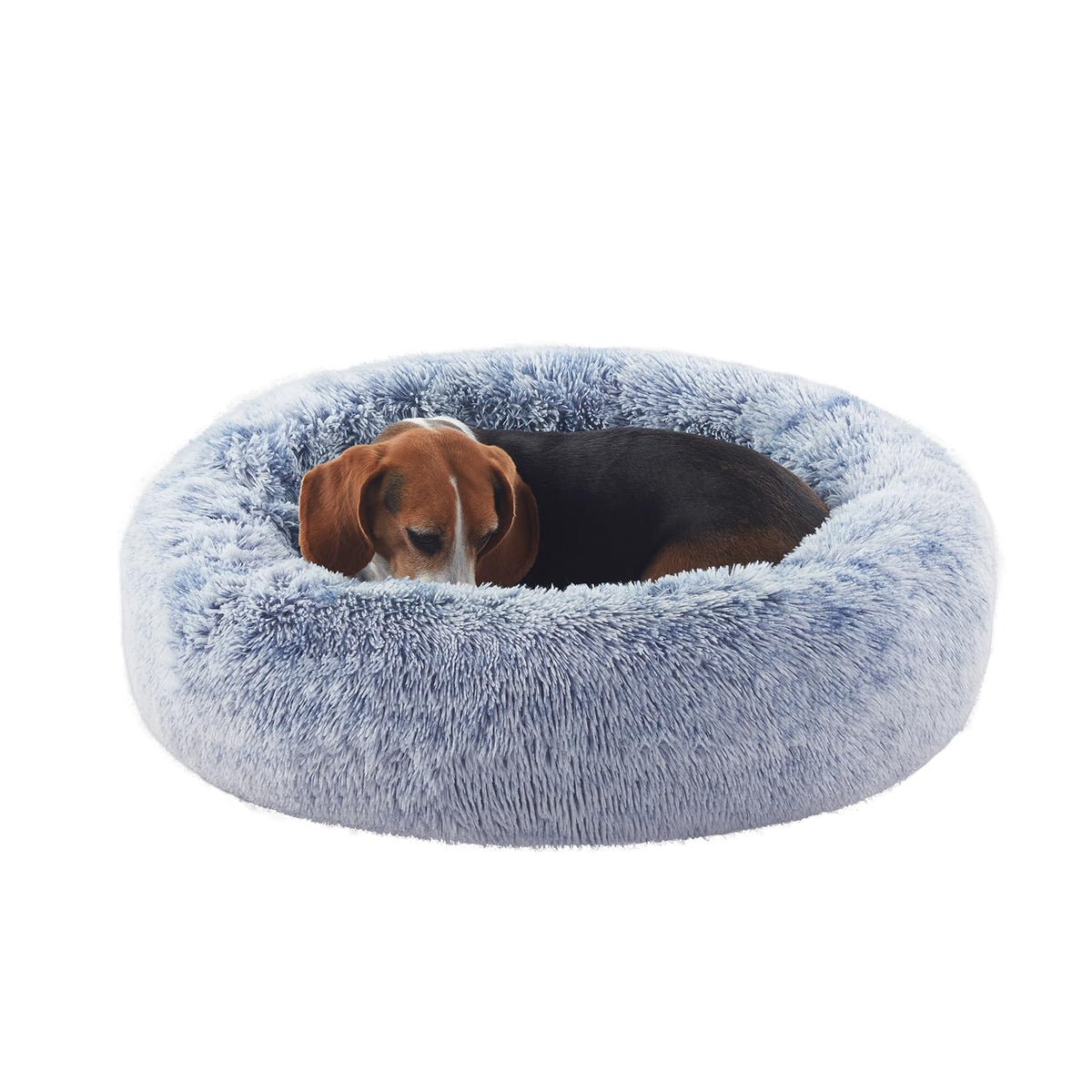 36 inches Donut Dog Bed for Large Dogs - Calming Fluffy Round Pet Bed with Removable & Washable Cover,Fits up to 80 lbs Pets (Dark Grey,Large)