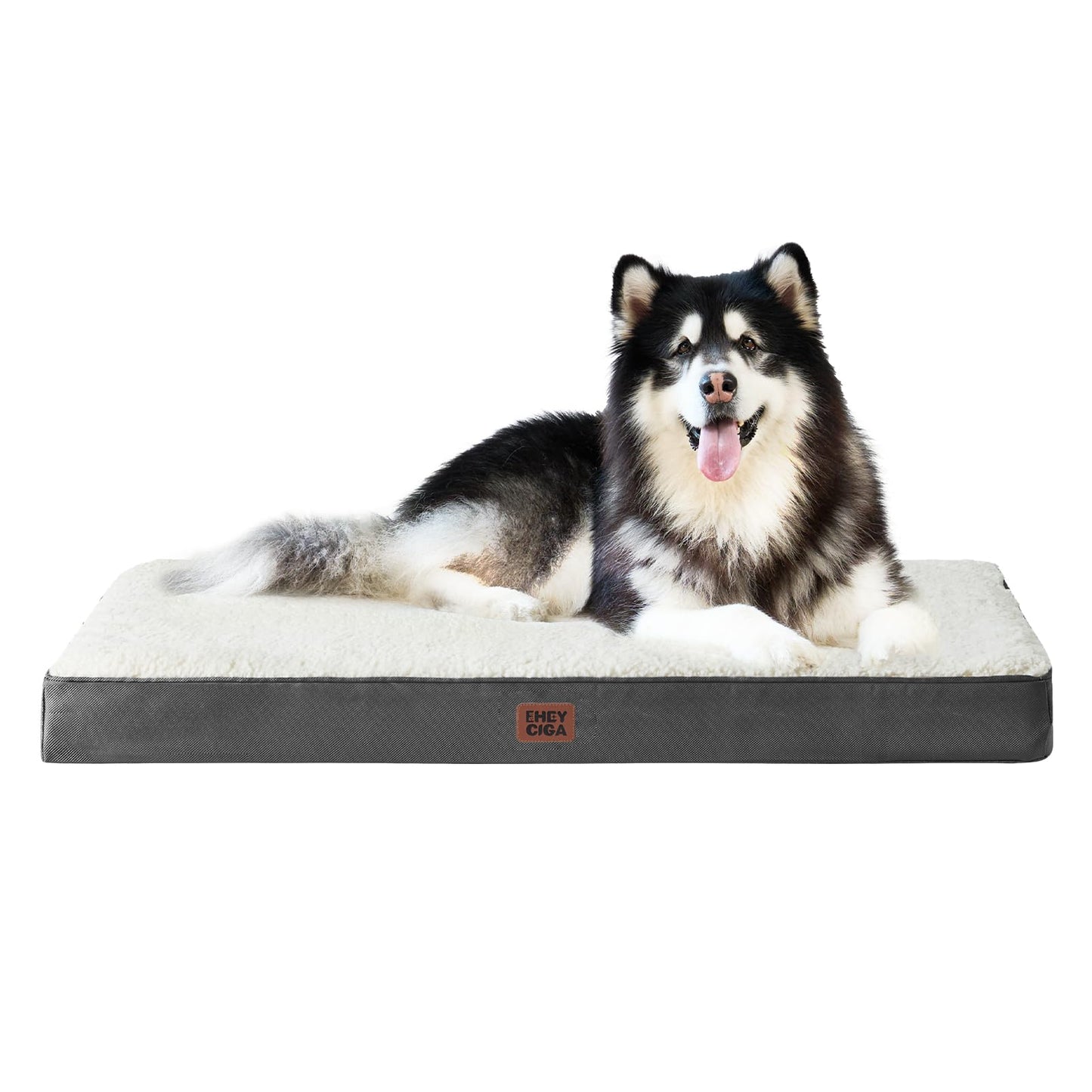 EHEYCIGA Orthopedic XL Dog Beds for Extra Large Dogs with Removable Washable Cover for Crate, Grey, 41x27