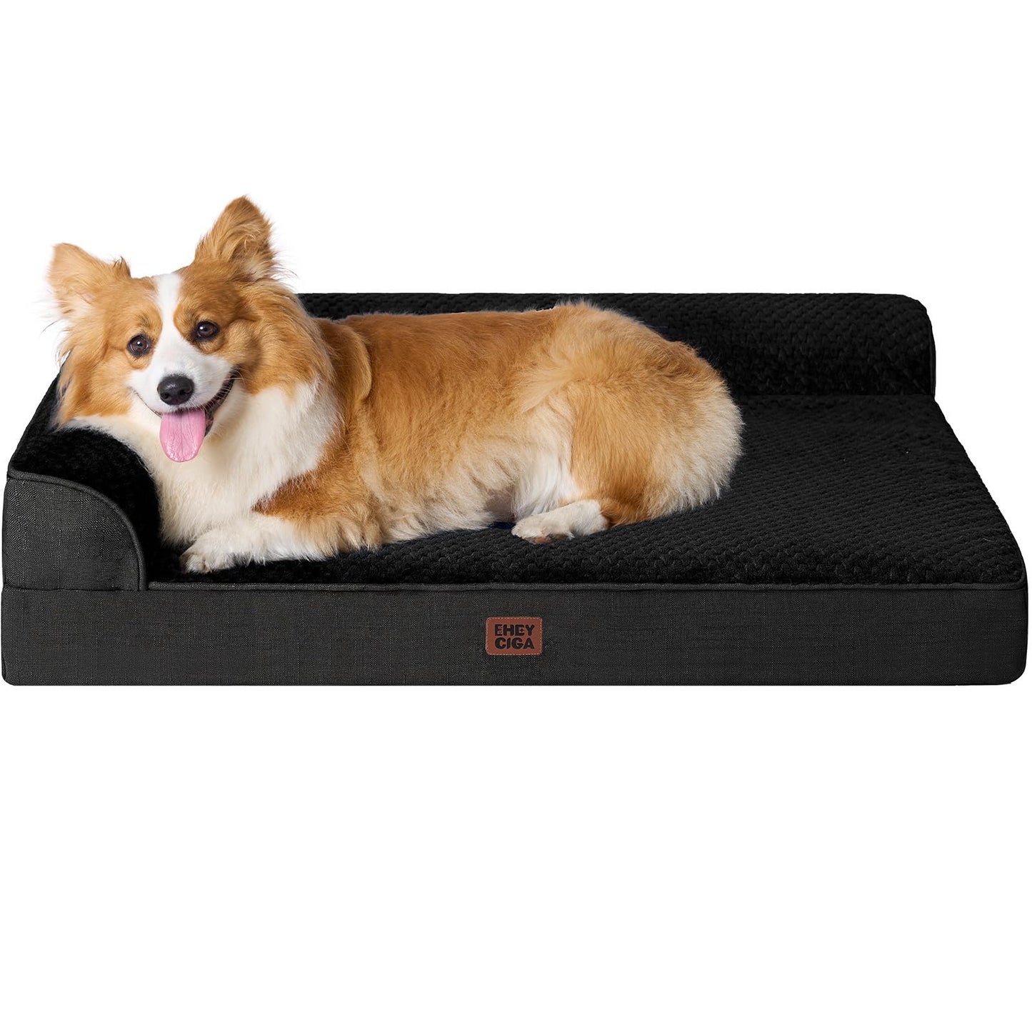 EHEYCIGA Orthopedic Dog Bed Medium Size Dogs, Memory Foam Dog Bed with Washable Removable Cover, Waterproof Pet Sofa Couch for Crate with Nonskid Bottom, 30x20x6, Grey