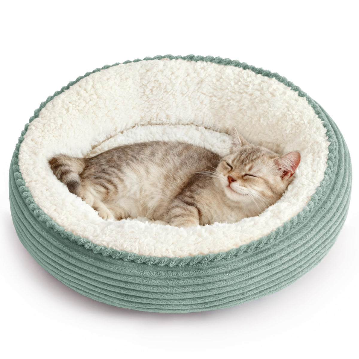 Love's cabin Round Donut Cat and Dog Cushion Bed, 20in Bed for Cats or Small Dogs, Anti-Slip & Water-Resistant Bottom, Super Soft Durable Fabric Pet Beds, Washable Luxury Cat & Dog Bed Gray