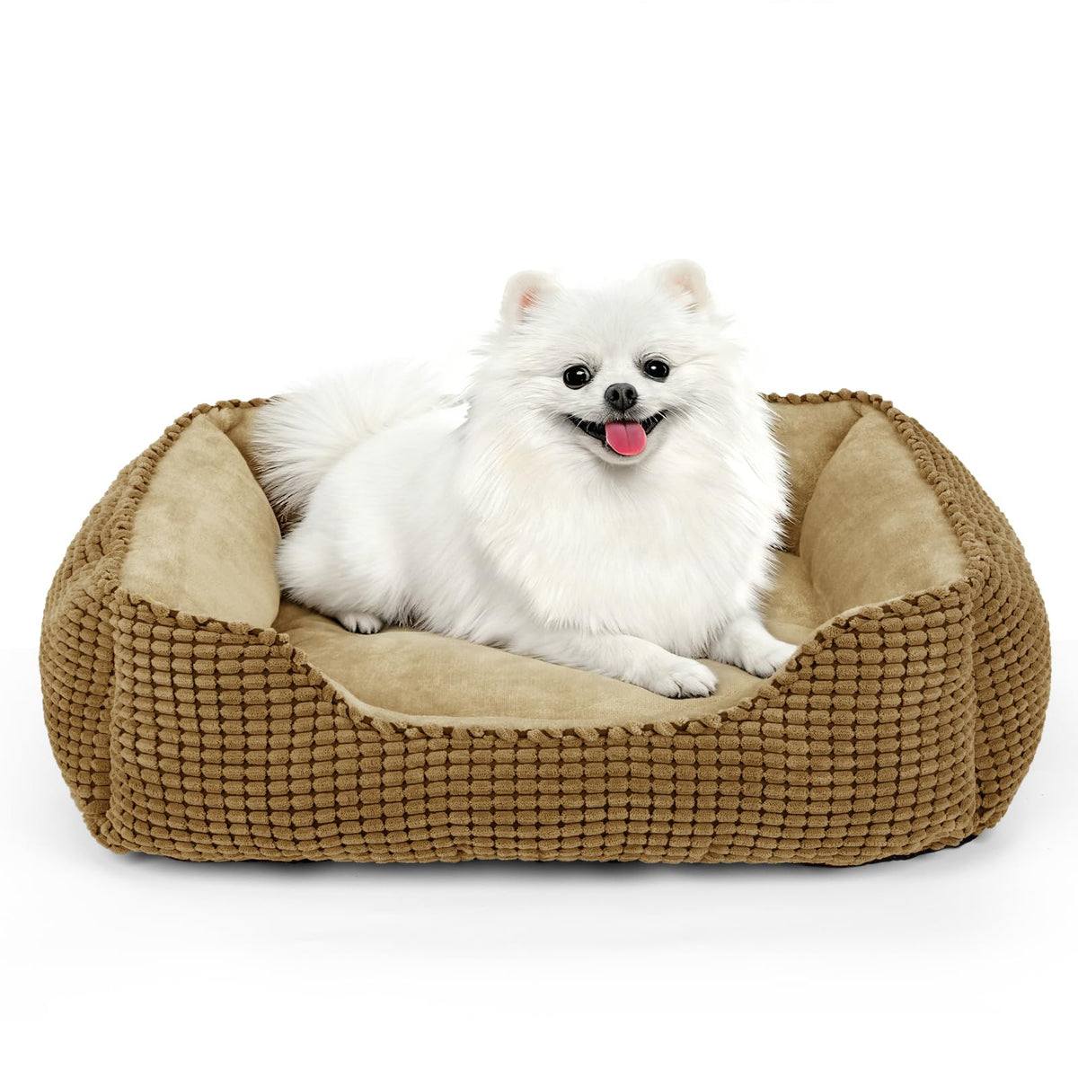 MIXJOY Dog Bed for Large Medium Small Dogs, Rectangle Washable Sleeping Puppy Bed, Soft Calming Cat Beds for Indoor Cats, Orthopedic Pet Sofa Bed, Anti-Slip Bottom with Multiple Size (20'', Grey)