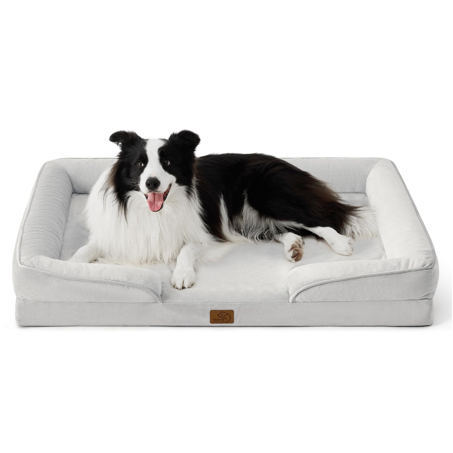 Bedsure Orthopedic Dog Bed Medium Size Dogs - Washable Small Medium Dog Cat Bed Waterproof, Comfort Cats Couch Sofa with Washable Removable Cover, Pets Bed with Nonskid Bottom, Grey, 28"