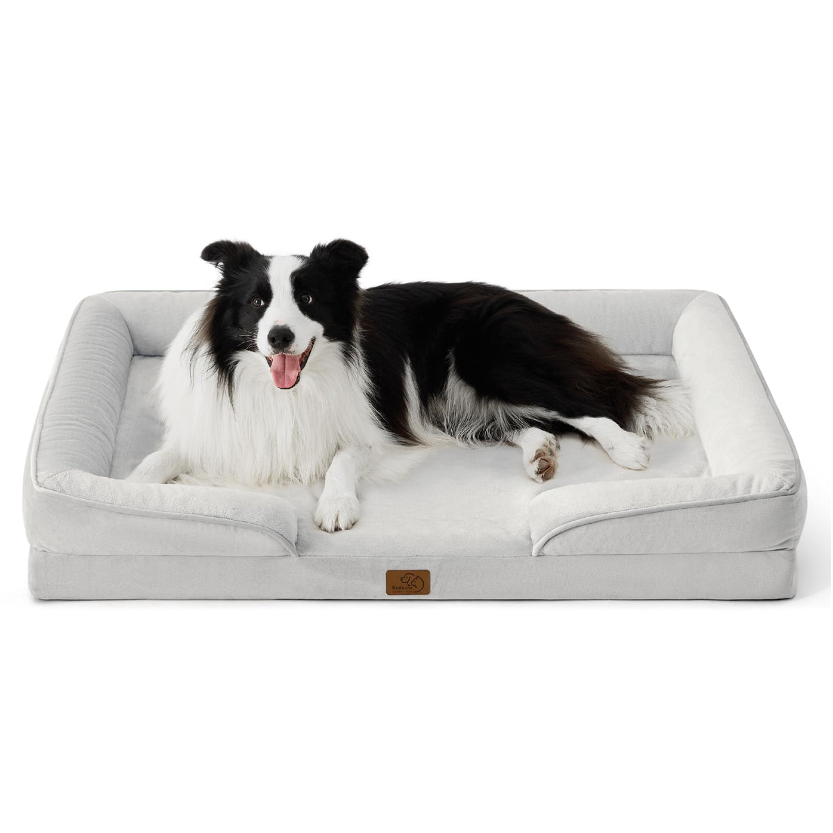 Bedsure Orthopedic Dog Beds Large Sized Dog - Washable Large Dog Cat Bed Waterproof, Comfort Dogs Couch Sofa with Washable Removable Cover, Pet Bed with Nonskid Bottom, Grey, 35"