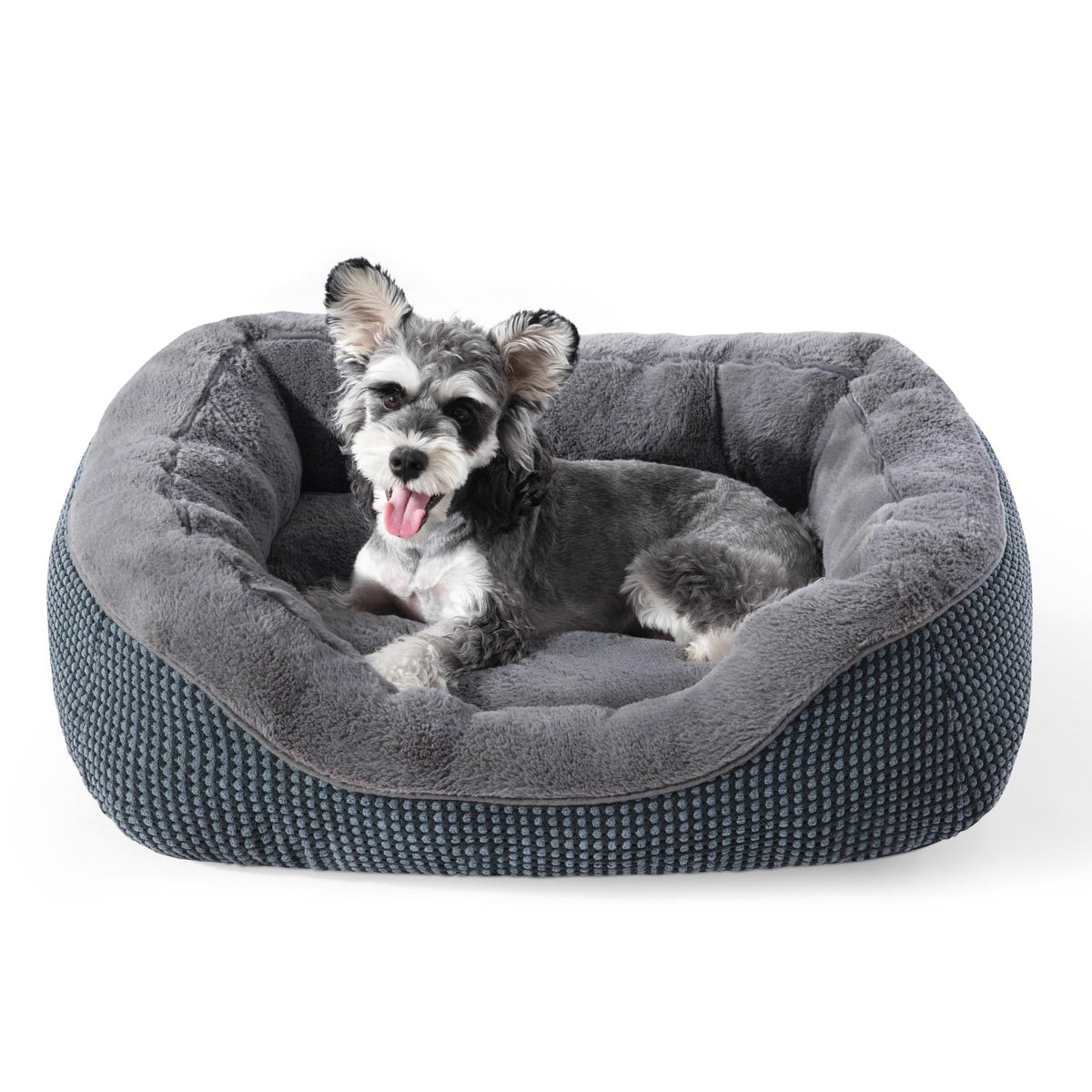 INVENHO Medium Dog Beds for Medium Dogs Washable, Rectangle Dog Bed Medium Size Dog, Orthopedic Dog Bed, Warming Soft Calming Sleeping Puppy Bed Durable Pet Bed with Anti-Slip Bottom M(30"x24"x9")