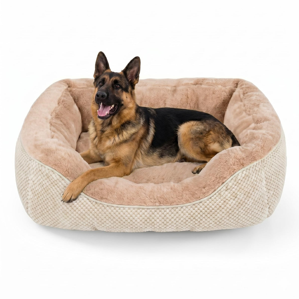 INVENHO Medium Dog Beds for Medium Dogs Washable, Rectangle Dog Bed Medium Size Dog, Orthopedic Dog Bed, Warming Soft Calming Sleeping Puppy Bed Durable Pet Bed with Anti-Slip Bottom M(30"x24"x9")