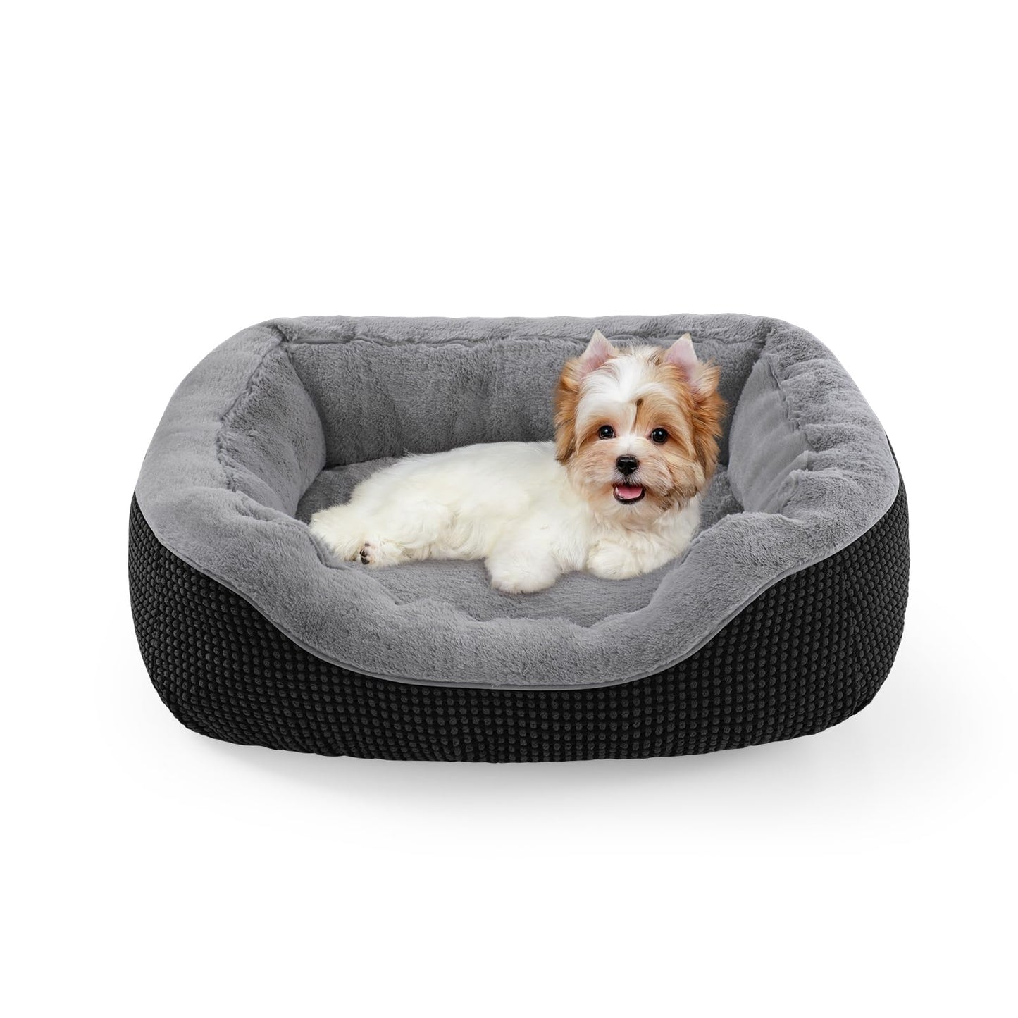 INVENHO Medium Dog Beds for Medium Dogs Washable, Rectangle Dog Bed Medium Size Dog, Orthopedic Dog Bed, Warming Soft Calming Sleeping Puppy Bed Durable Pet Bed with Anti-Slip Bottom M(30"x24"x9")