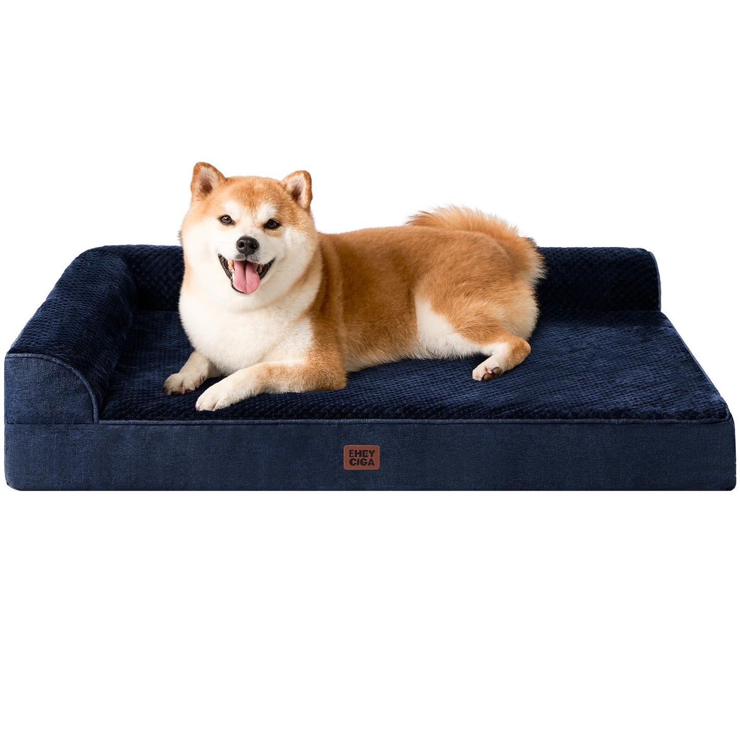 EHEYCIGA Orthopedic Dog Bed Medium Size Dogs, Memory Foam Dog Bed with Washable Removable Cover, Waterproof Pet Sofa Couch for Crate with Nonskid Bottom, 30x20x6, Grey