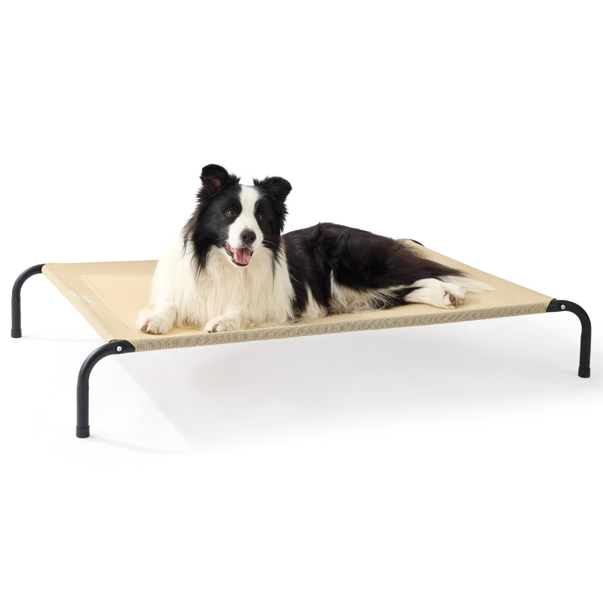 Bedsure Outdoor Elevated Cooling Dog Bed Large Sized Dog, 49in Grey | Portable raised camping pet cot hammock,Breathable Teslin mesh,Weather resistant,For large pets up to 85 lbs,Easy to assemble