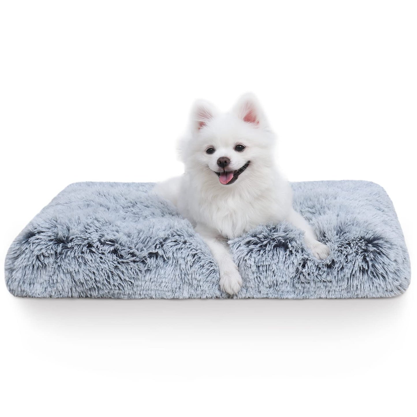 Vonabem Large Dog Bed Crate Pad 36 inch, Washable Pet Beds Medium Small Sized Dogs, Deluxe Plush Warm Anti-Slip Puppy Mats for Sleeping, Soft Kennel Pads 35 * 23 inch Grey