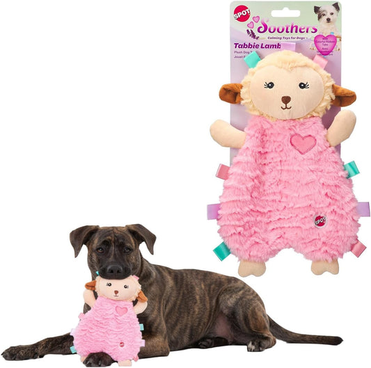 SPOT Soothers Tabbie Lambie Dog Toy - 12in Stuffing-Free Calming Plush with Lavender Scent & Squeaker for Puppies & Small Dogs, Separation Anxiety Relief - 1 of 3 Assorted Colors, Sent at Random
