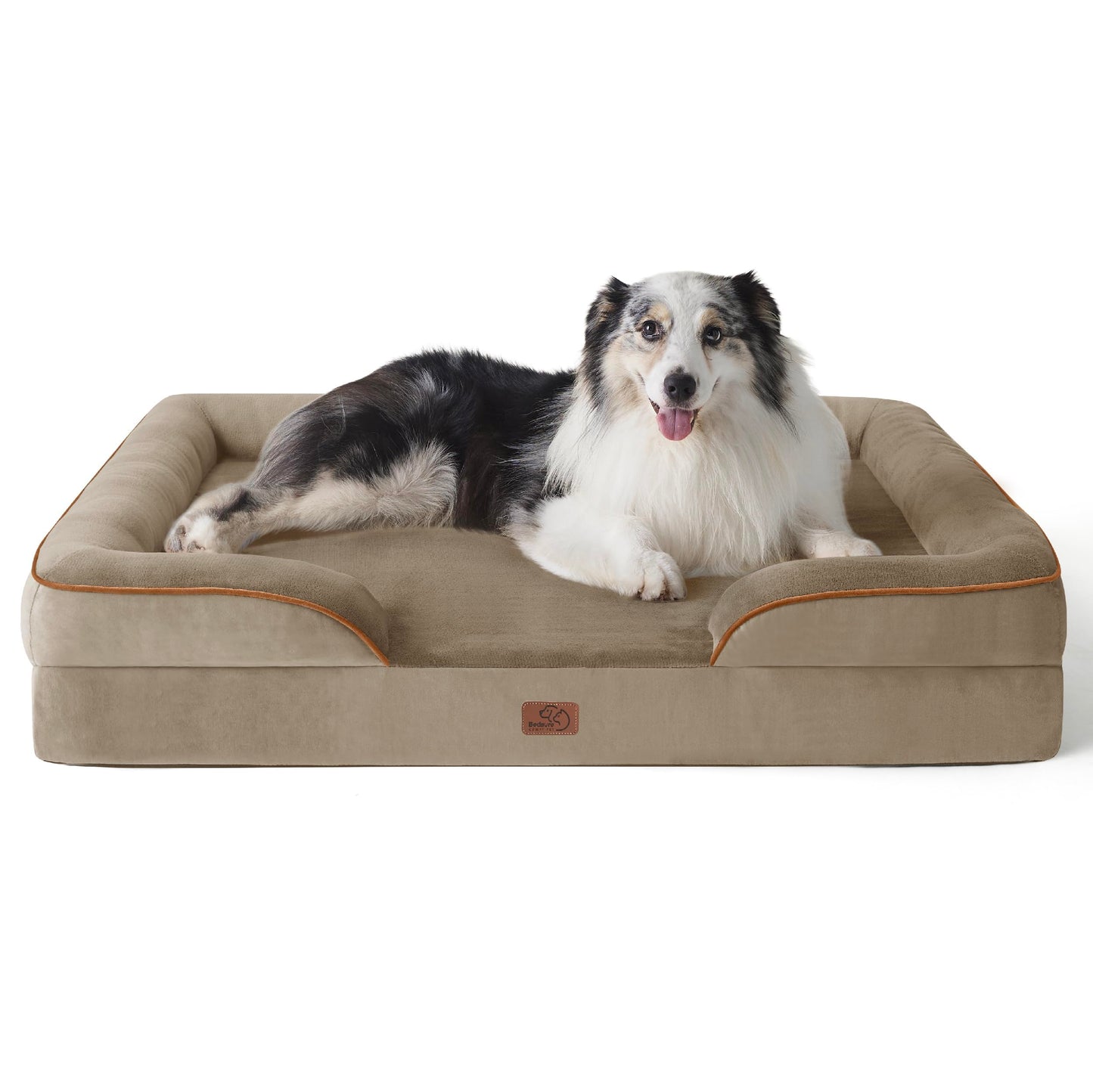 Bedsure Orthopedic Dog Bed Medium Size Dogs - Washable Small Medium Dog Cat Bed Waterproof, Comfort Cats Couch Sofa with Washable Removable Cover, Pets Bed with Nonskid Bottom, Grey, 28"