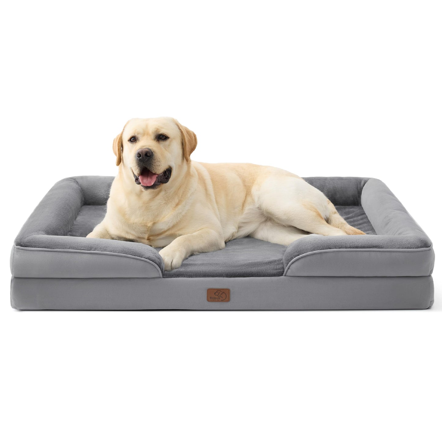 Bedsure Orthopedic Dog Beds Large Sized Dog - Washable Large Dog Cat Bed Waterproof, Comfort Dogs Couch Sofa with Washable Removable Cover, Pet Bed with Nonskid Bottom, Grey, 35"