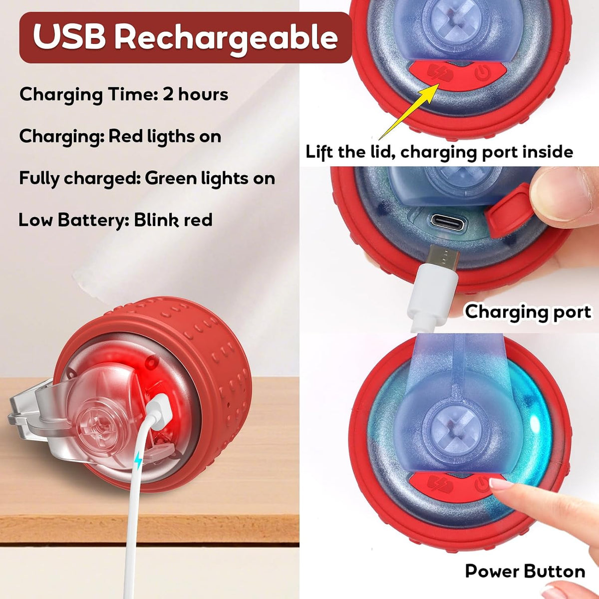 Dog Toys Interactive Dogs Squeaker with Super High-Speed Rechargeable Dog Barking Ball for Puppies