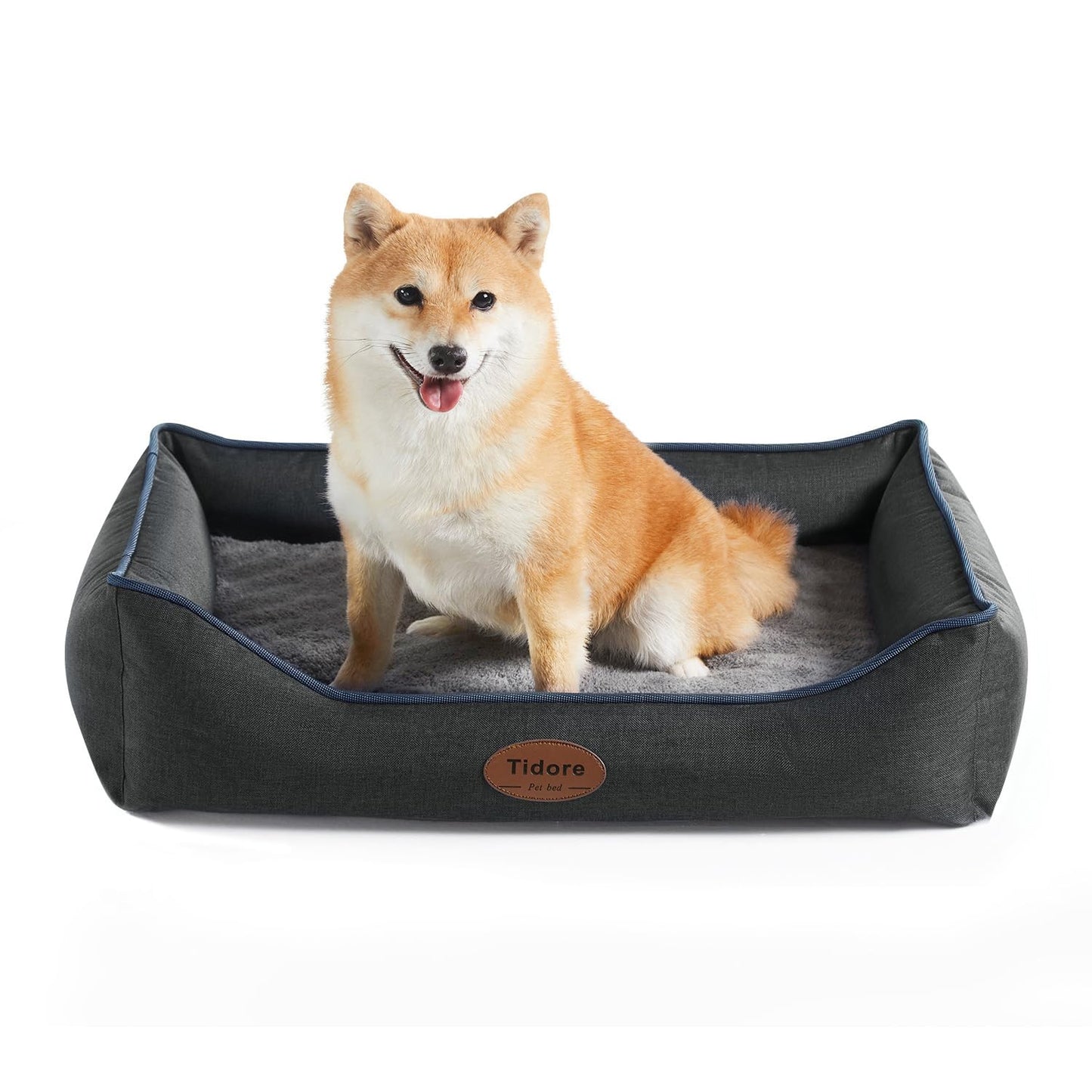 Tidore Orthopedic Dog Bed Medium Size Dog, Durable Egg Crate Foam Sofa Dog Bed with Washable Removable Cover, Waterproof Lining, Pet Beds for Medium Dogs, Navy
